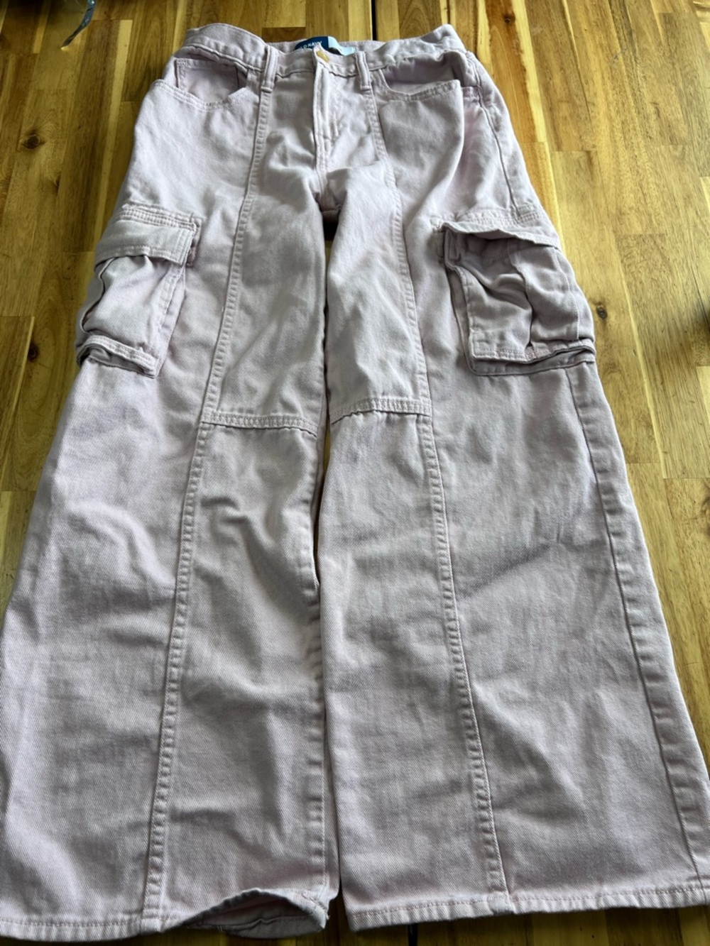 Old Navy Girls Pink Wide Leg Cargo Pants Size 16 Youth Baggy Utility